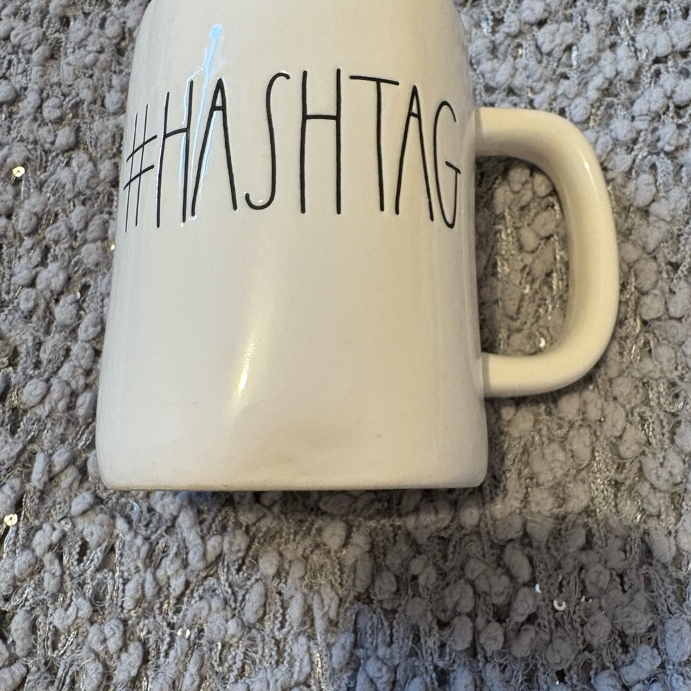 Rae Dunn White Hashtag Mug